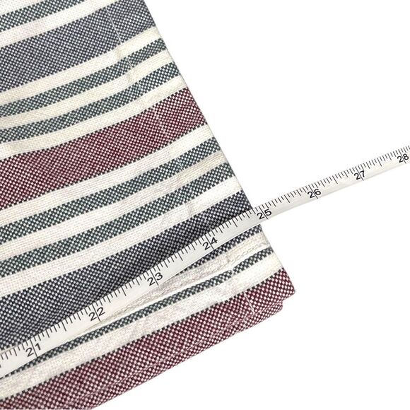 Free People Blue White Linen Blend Stripe Straight Cropped Pants Women’s Size 12 - Picture 9 of 9